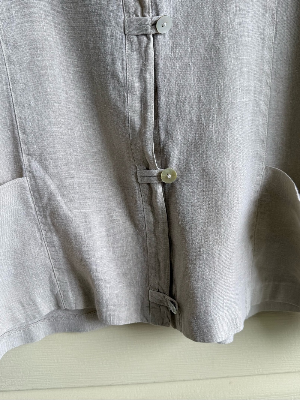 PA Company Light Taupe Button Front 100% Linen Jacket size M/L - Picture 5 of 7